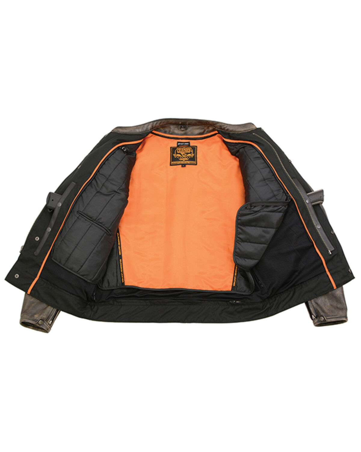 Image #5 - Milwaukee Leather Men's Distressed Concealed Carry Leather Motorcycle Jacket - 3X, Black, hi-res