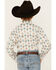 Image #4 - Rock & Roll Denim Boys' Steer Head Southwestern Print Long Sleeve Pearl Snap Stretch Western Shirt, White, hi-res
