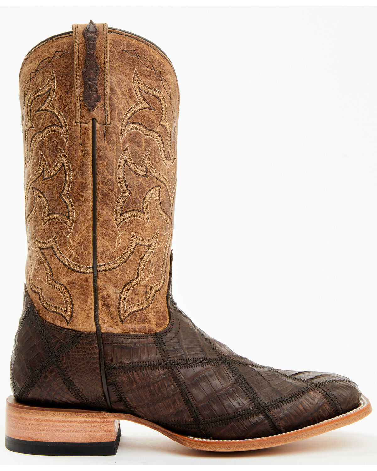 Image #2 - Cody James Men's Exotic Caiman Western Boots - Broad Square Toe, Brown, hi-res