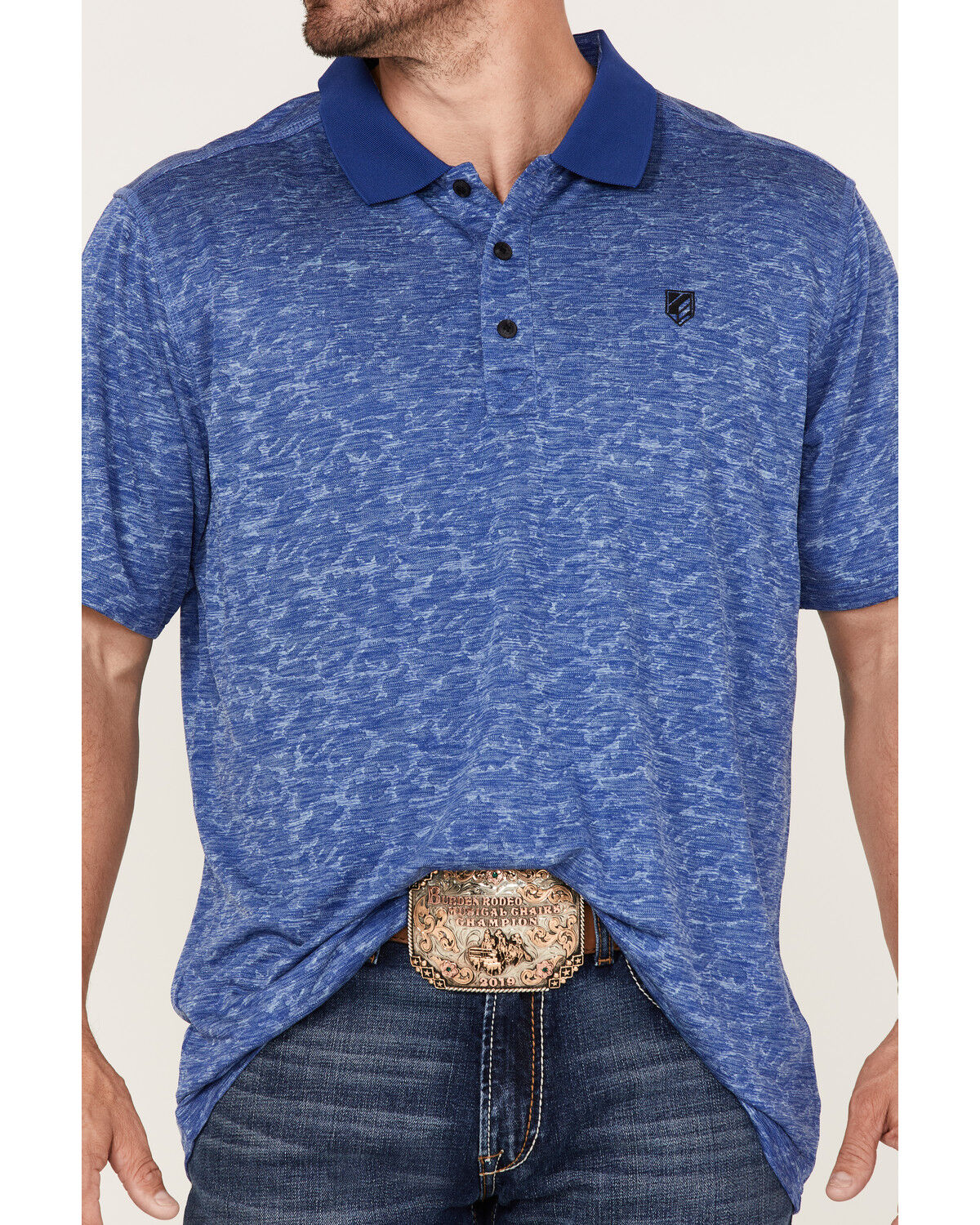 Image #3 - RANK 45® Men's Daylight Solid Short Sleeve Polo Shirt, Blue, hi-res