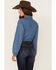Wrangler Retro Women's Medium Wash Denim Long Sleeve Snap Western Shirt, Blue, hi-res