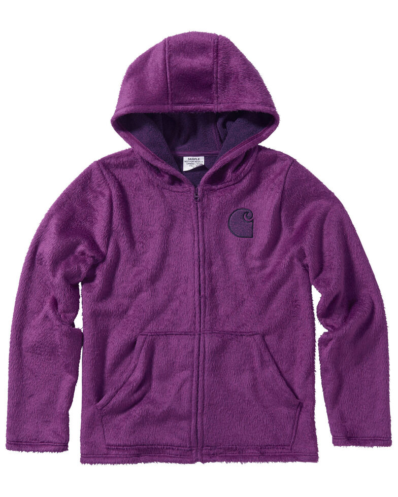 Carhartt Girls' Plum Caspia Fleece Sherpa Lined Jacket, Grape, hi-res