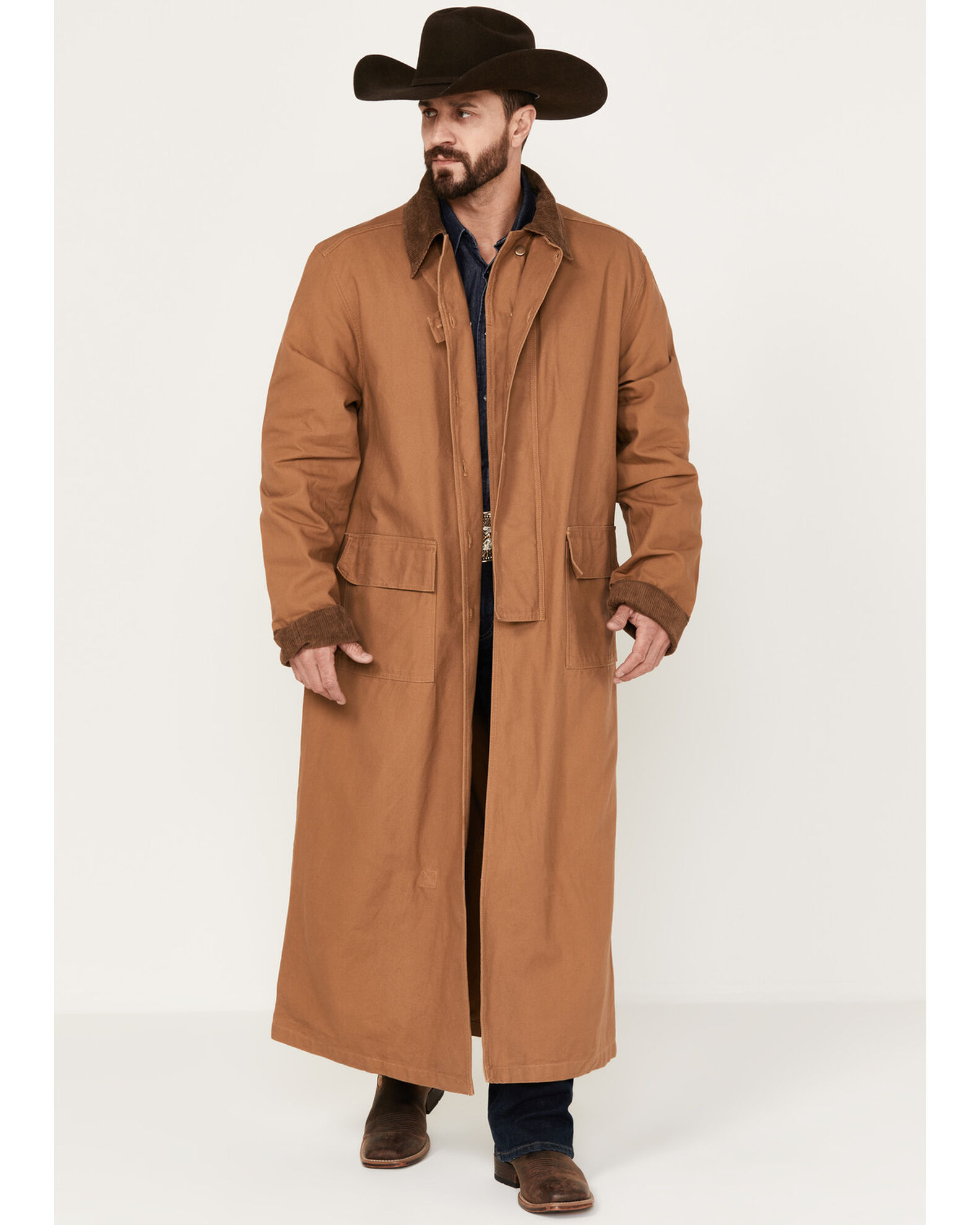 Mens full length duster coat discount