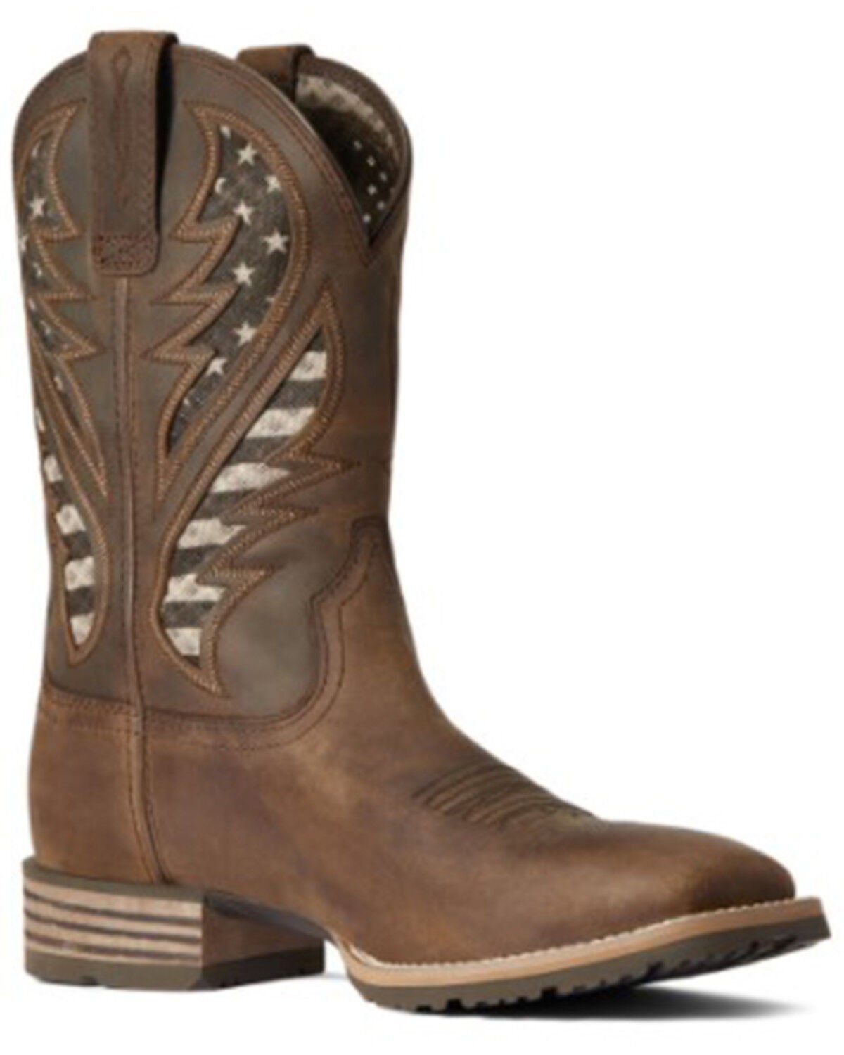 Ariat Men's Hybrid VentTEK Performance Western Boots - Broad Square Toe, Brown, hi-res