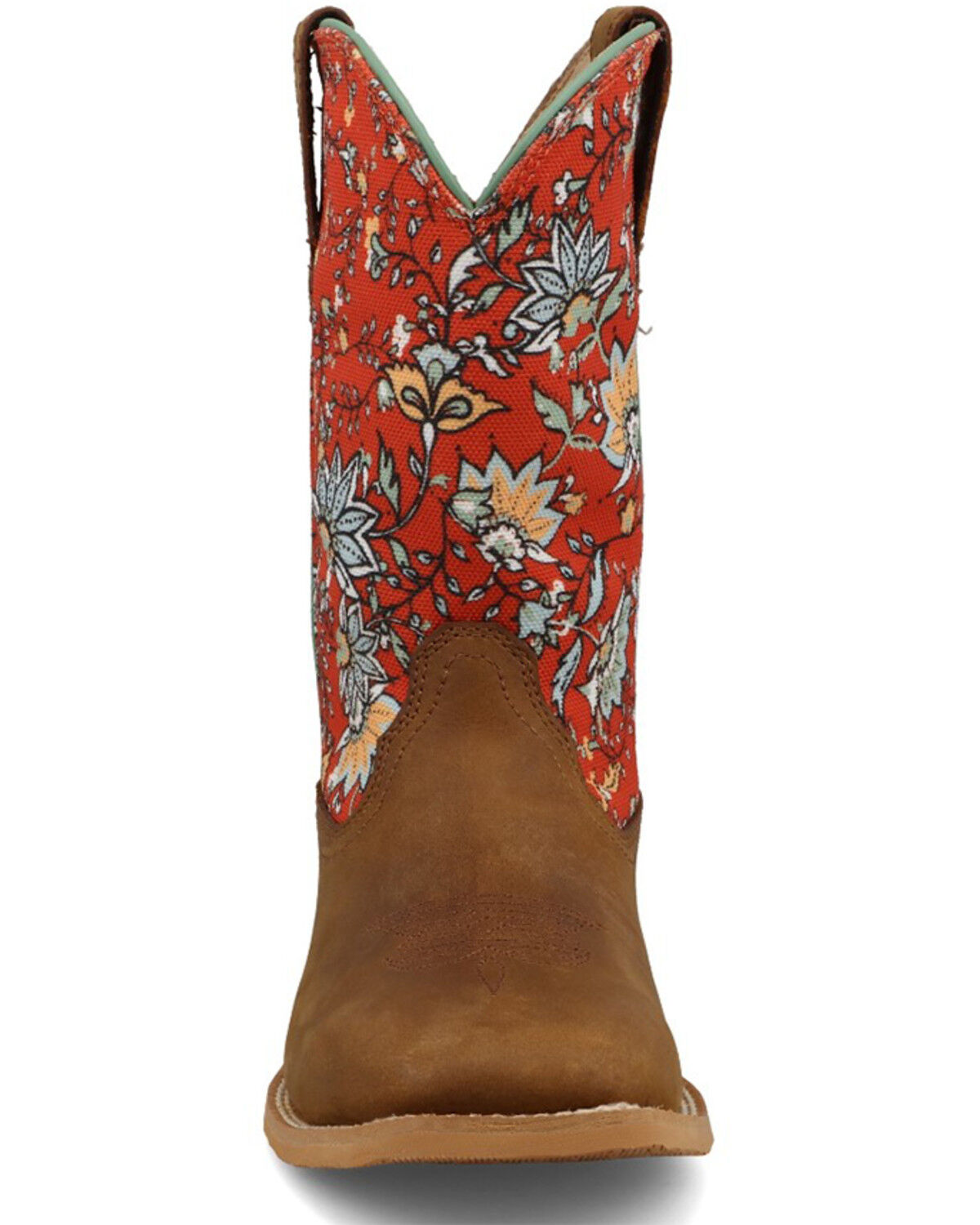 Image #4 - Hooey by Twisted X Girls' Floral Western Boots - Broad Square Toe, Red, hi-res