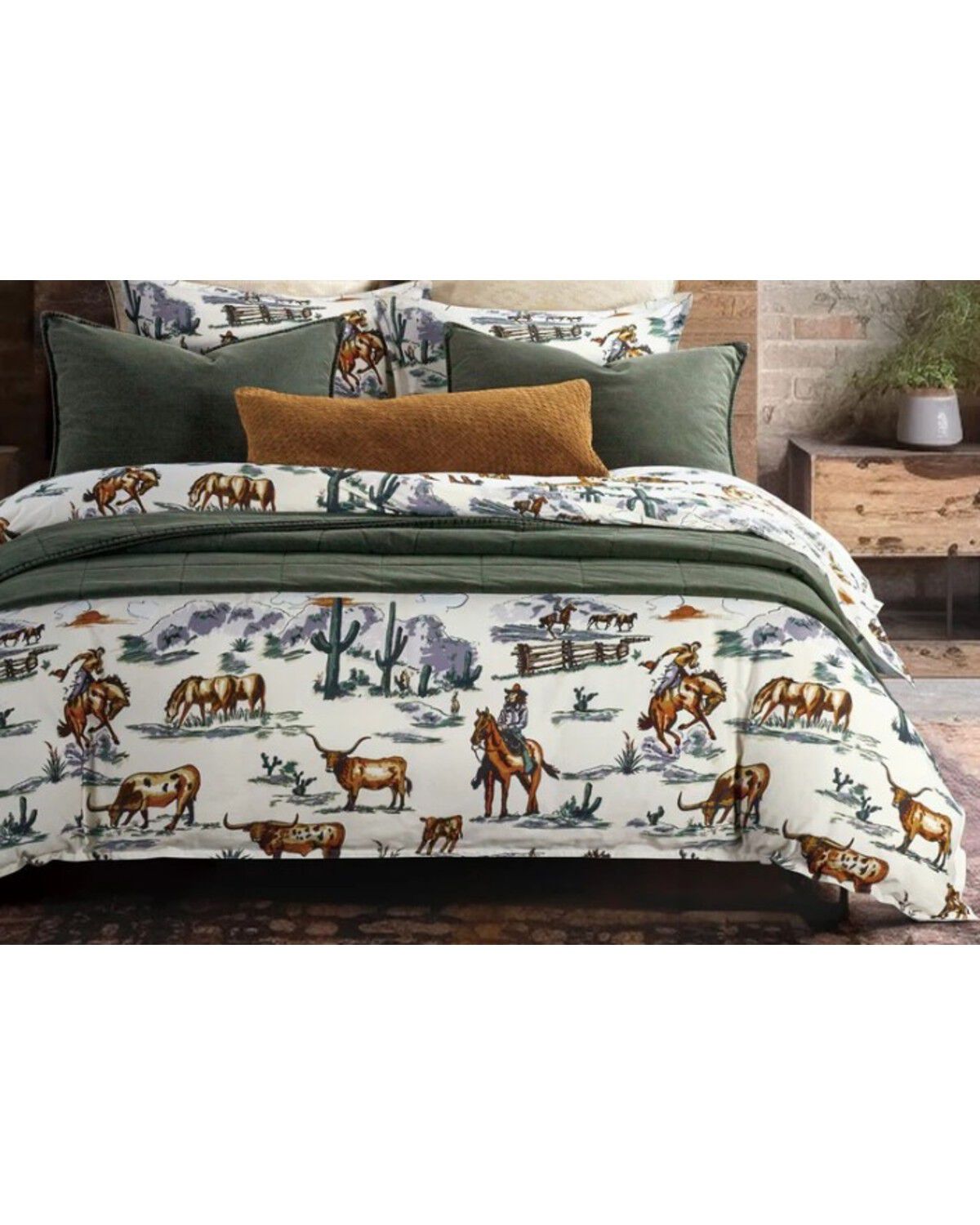 HiEnd Accents 3pc Ranch Life Reversible Comforter Bedding Set - Super Queen, Multi, hi-res