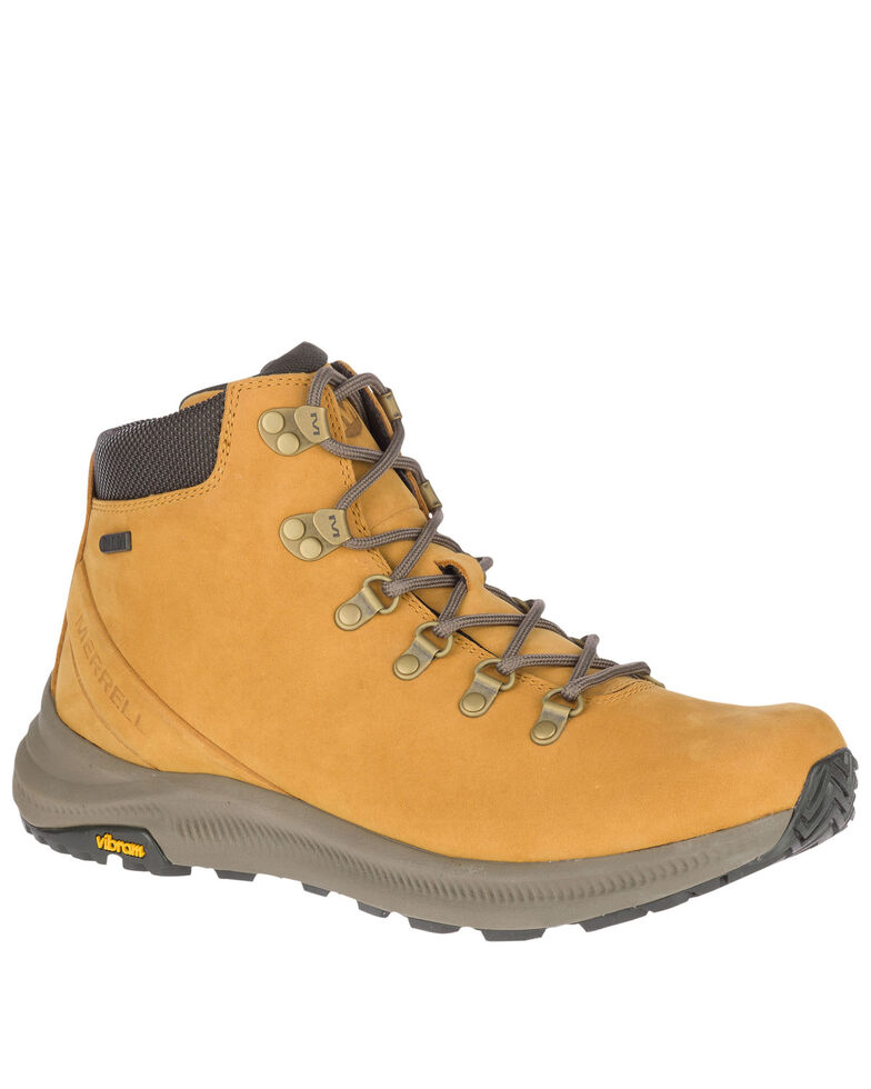 Merrell Men's Tan Ontario Waterproof Hiking Boots - Soft Toe, Tan, hi-res
