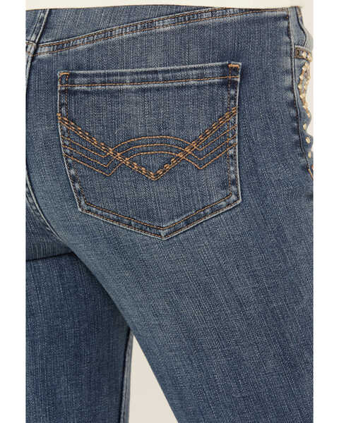 Image #5 - Idyllwind Women's Onslow Medium Wash Gypsy High Rise Embellished Stretch Flare Jeans, Medium Wash, hi-res