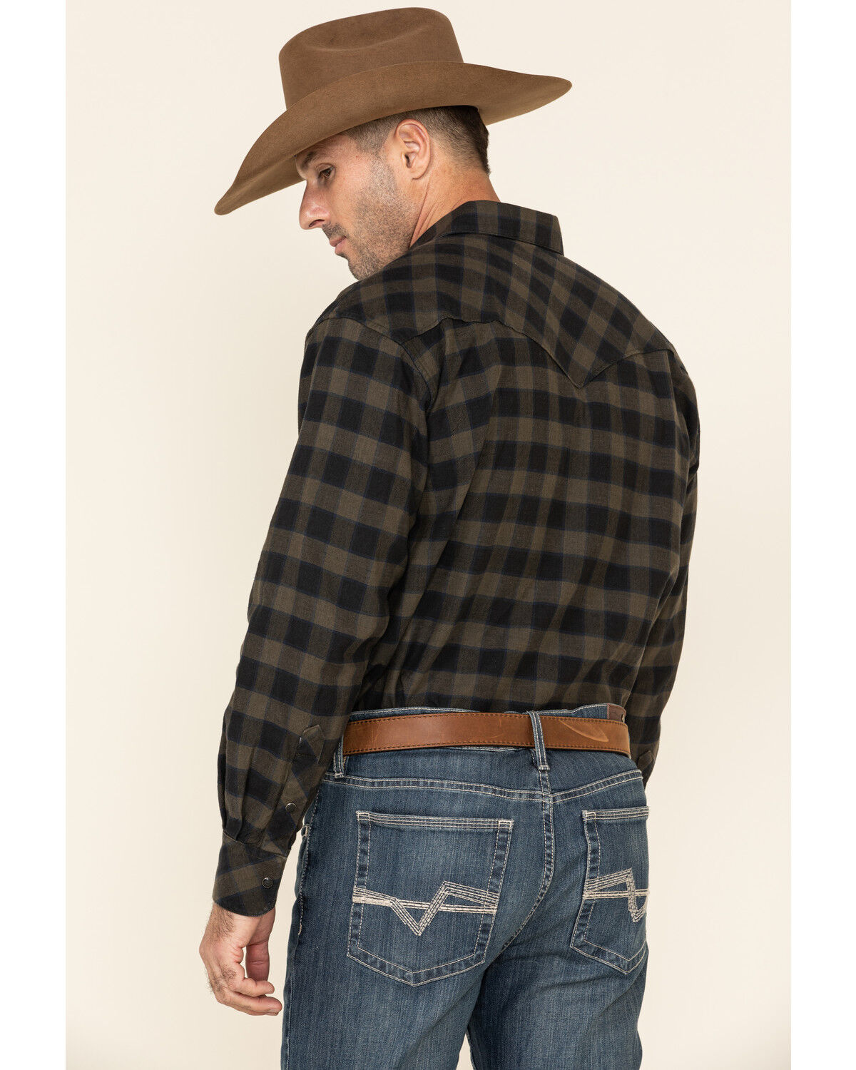 Image #5 - Resistol Men's Black Percy Priest Plaid Long Sleeve Western Shirt, Black, hi-res