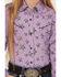 Image #3 - Cruel Girl Girls' Star Print Long Sleeve Snap Western Shirt, Purple, hi-res