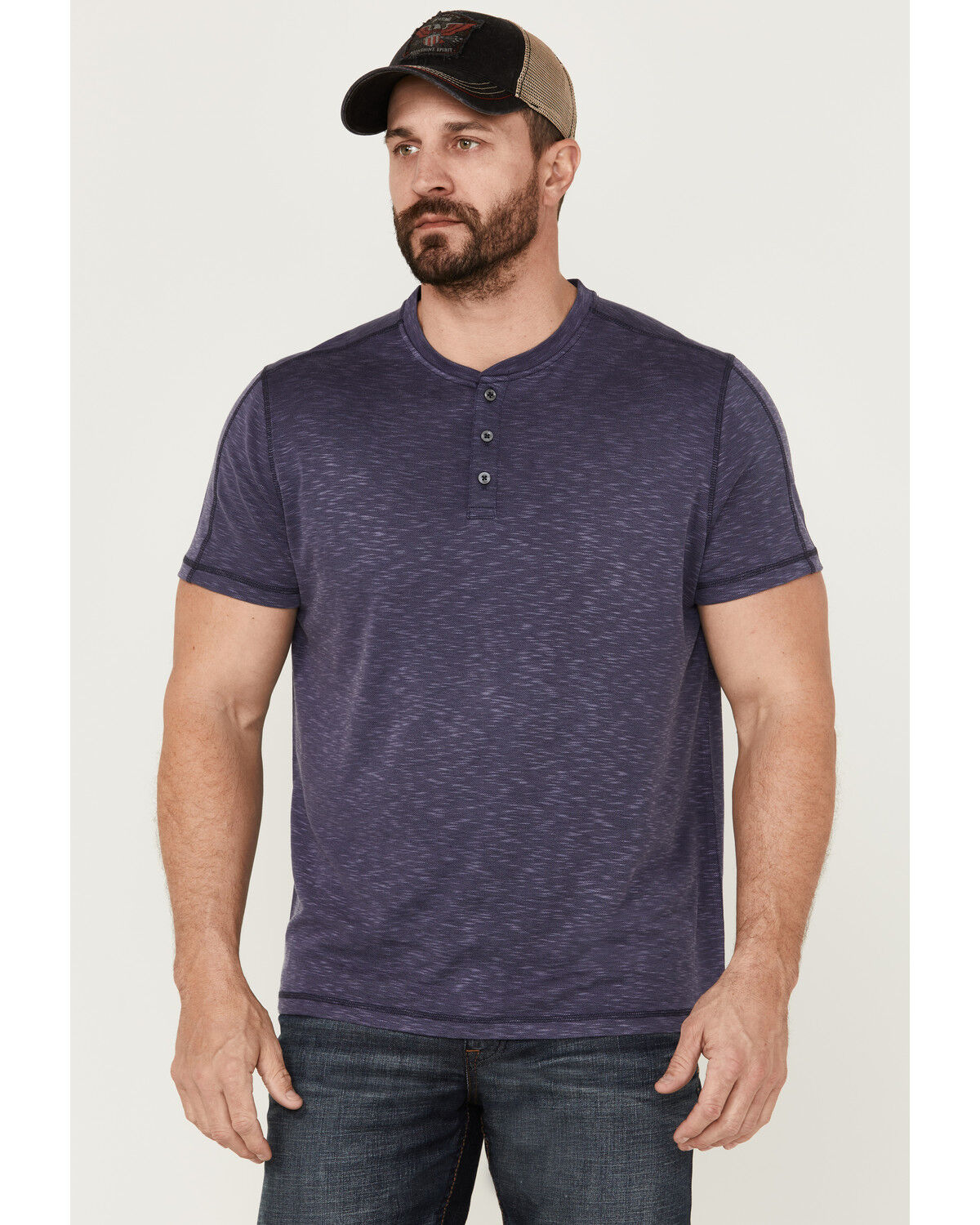 Image #1 - Flag & Anthem Men's Momentum Performance Slub Henley T-Shirt, Navy, hi-res