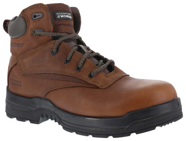Image #1 - Rockport Men's More Energy Deer Tan 6" Lace-Up Work Boots - Composite Toe, Brown, hi-res