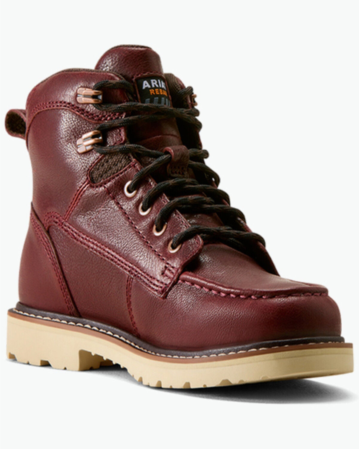 Image #1 - Ariat Women's 6" Rebar&reg; Lift Moc Work Boots - Soft Toe, Red, hi-res