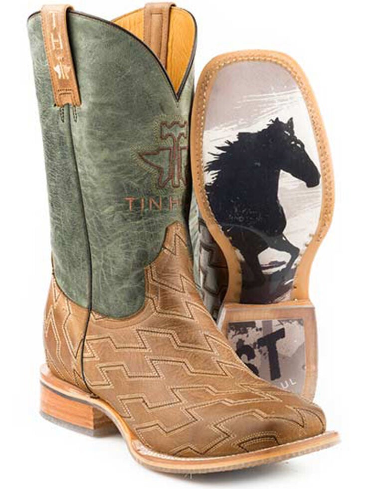Tin Haul Men's Horse Power Western Boots Wide Square Toe Sheplers