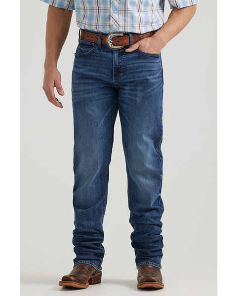 Image #1 - Wrangler 20X Men's Warren Medium Wash Slim Straight Stretch Denim Jeans - Tall , Medium Wash, hi-res