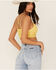 Image #4 - Wishlist Women's Strappy Lace Applique Scallop Lace Bralette, Yellow, hi-res
