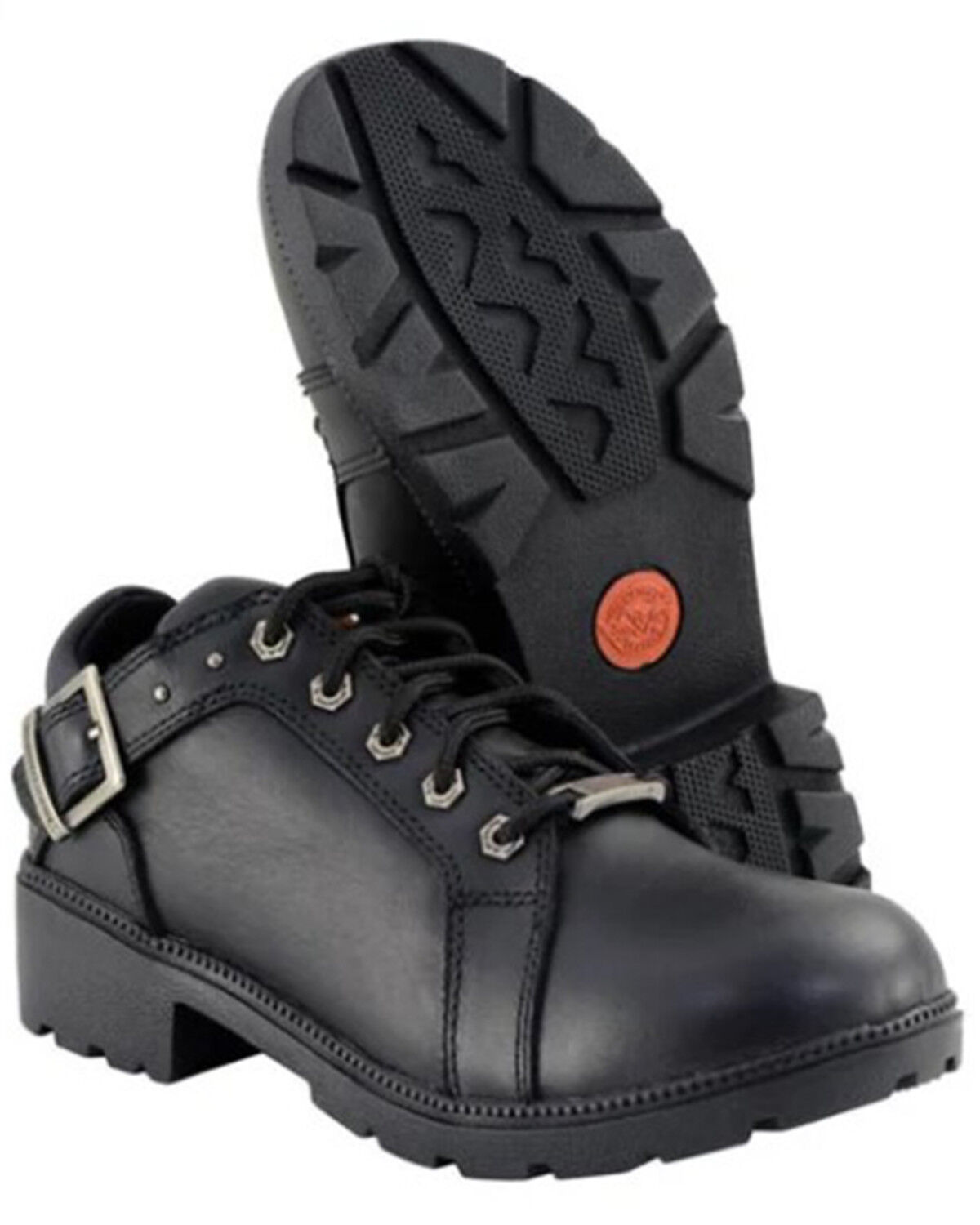 Image #5 - Milwaukee Leather Women's Lace-Up Motorcycle Shoes - Round Toe, Black, hi-res