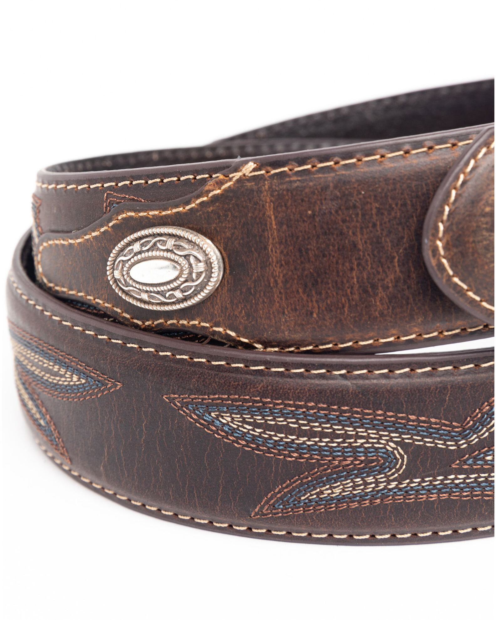 Product Name: Cody James Men's Turquoise Stitched Longhorn Buckle Belt