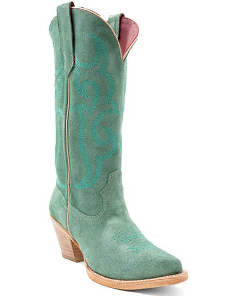 Image #1 - Ferrini Women's Quinn Western Boots - Pointed Toe , Seafoam, hi-res