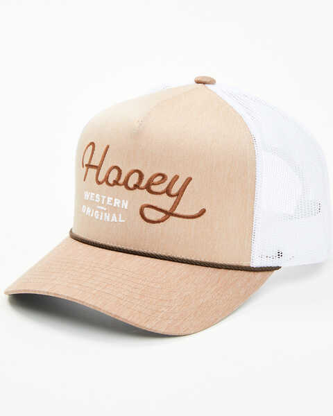 Hooey Men's Logo Trucker Cap , Tan, hi-res