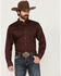 Image #1 - Wrangler X Cody Johnson Men's Paisley Print Long Sleeve Button-Down Western Shirt, Burgundy, hi-res