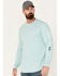 Image #1 - Cody James Men's FR Logo Long Sleeve Stretch Work T-Shirt - Tall, Aqua, hi-res