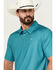 Image #2 - Panhandle Men's Ditsy Dot Print Short Sleeve Performance Polo Shirt , Teal, hi-res