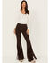 Idyllwind Women's Coffee Bean Mid Rise Rebel Fringe Bootcut Jeans , Dark Brown, hi-res