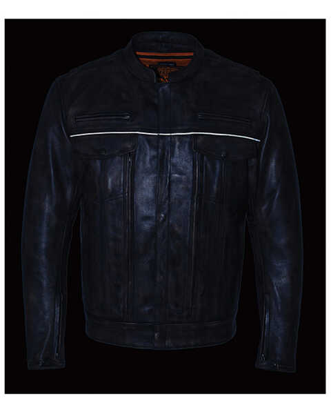 Image #5 - Milwaukee Leather Men's Distressed Concealed Carry Leather Motorcycle Jacket - 5X, Black, hi-res