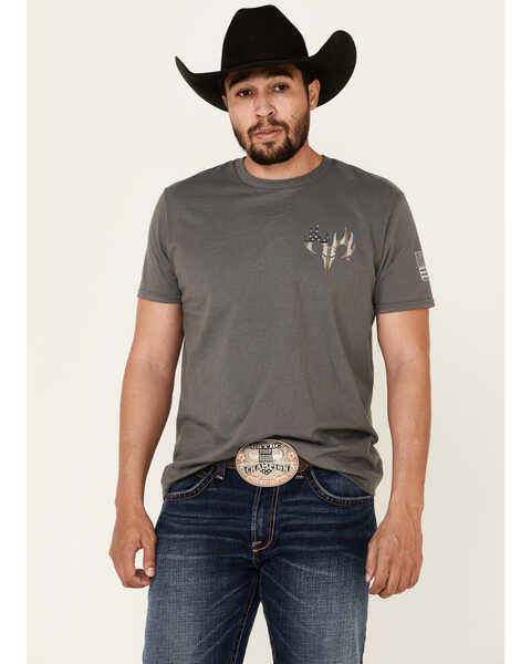 Image #1 - Buck Wear Men's Don't Mess Short Sleeve Graphic T-Shirt, Charcoal, hi-res
