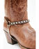 Almax Women's Studded Leather Boot Bracelet, Brown, hi-res