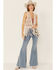 Image #2 - Vocal Women's Lace Studded Fringe Vest, Natural, hi-res