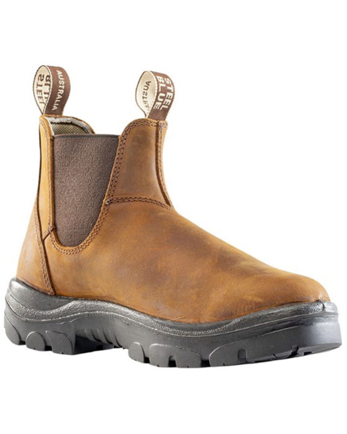 Steel Blue Men's Hobart Work Boots - Soft Toe, Brown, hi-res