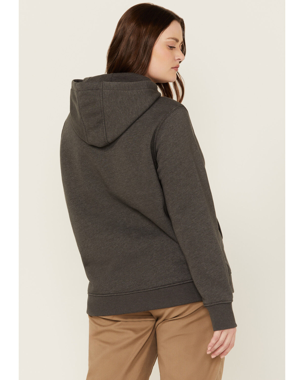 Image #4 - Carhartt Women's Relaxed Fit Midweight Logo Hooded Work Sweatshirt - Plus, Black, hi-res