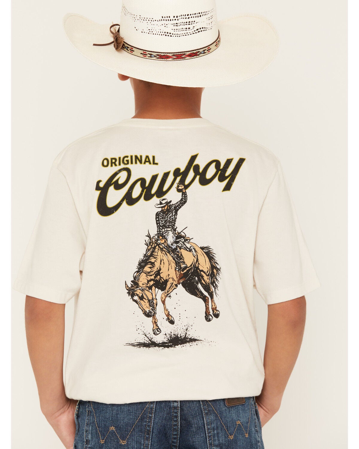 Image #1 - Cody James Boy's Original Cowboy Logo Short Sleeve Graphic T-Shirt, Natural, hi-res