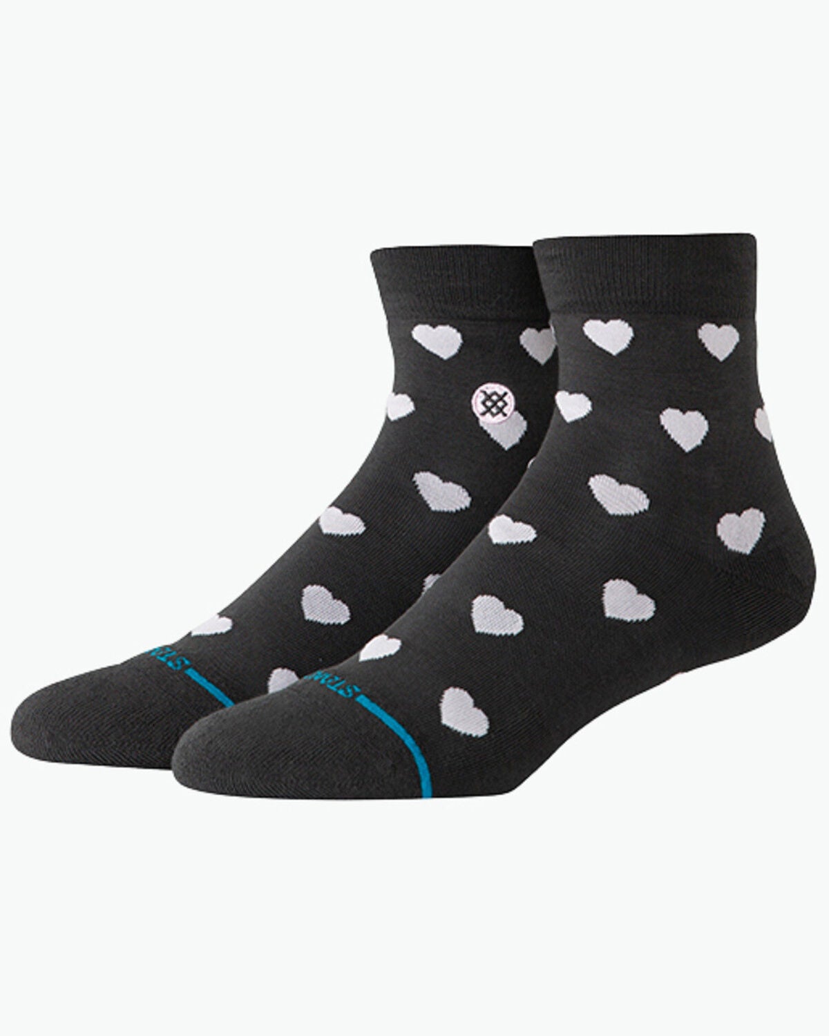 Stance Women's Hearts Lowrider Socks, Charcoal, hi-res
