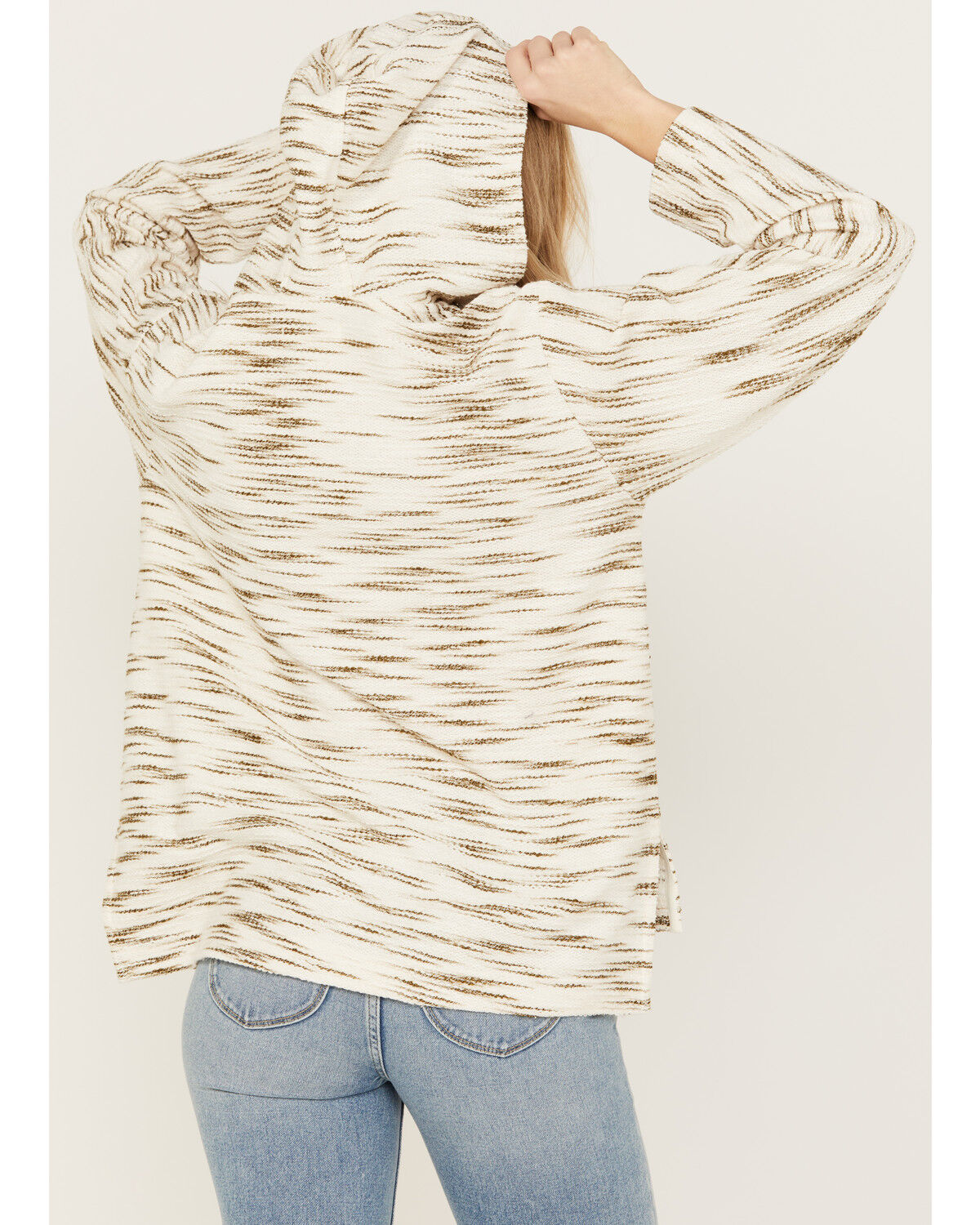 Image #4 - Cleo + Wolf Women's Space-Dye Baja Hoodie, Cream, hi-res
