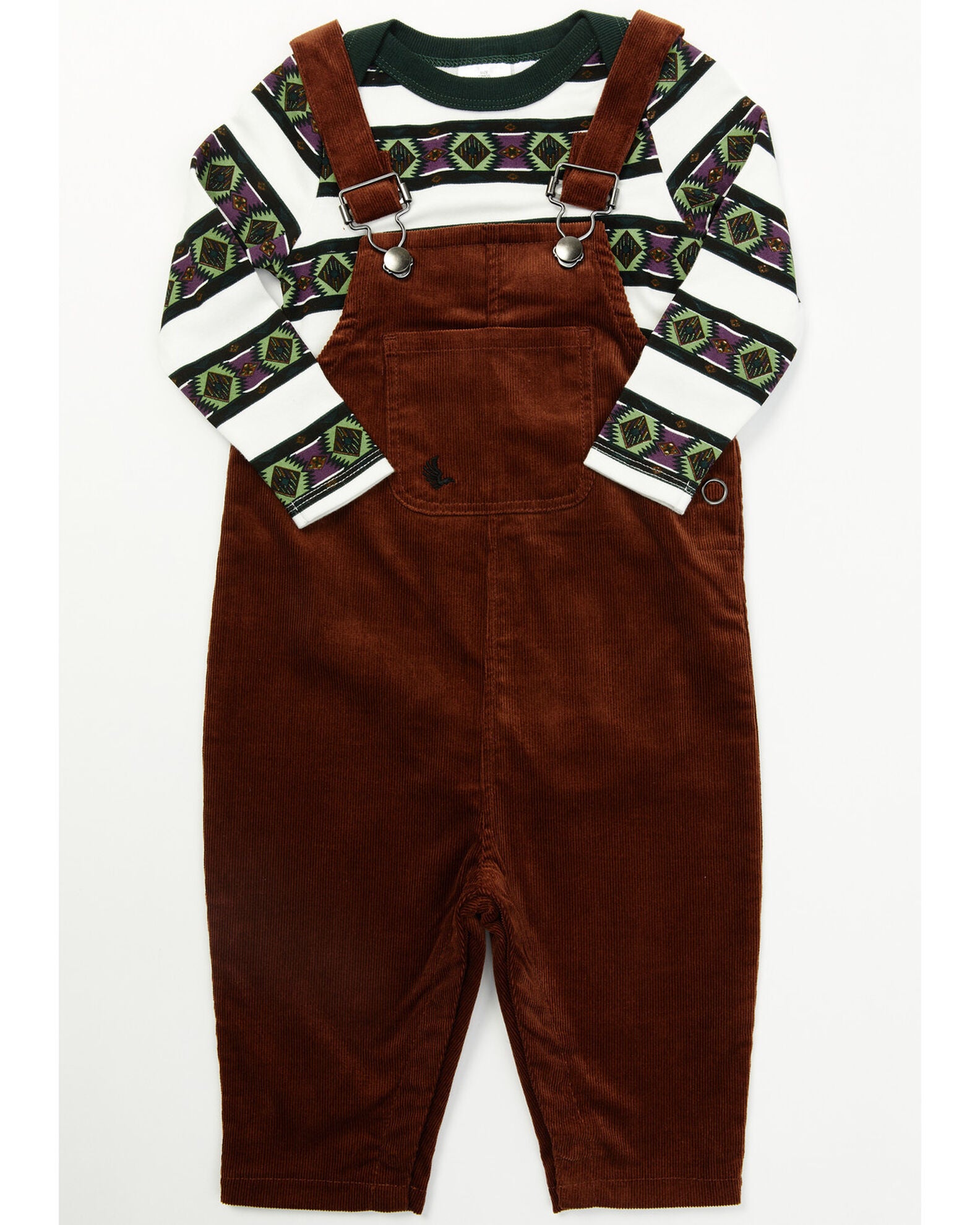 Product Name Cody James Infant Boys' Overalls & Striped Shirt Onesie Set