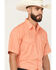 Image #2 - Ely Walker Men's Solid Short Sleeve Pearl Snap Western Shirt, Coral, hi-res