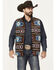 Image #1 - RANK 45® Men's Reversible Southwestern Softshell Vest - Big , Chocolate, hi-res