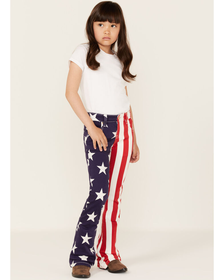 Ranch Dress'n Girls' American Flag Super Flare Jeans, Red/white/blue, hi-res