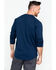 Image #2 - Hawx Men's Solid Pocket Crew Long Sleeve Work T-Shirt , Navy, hi-res