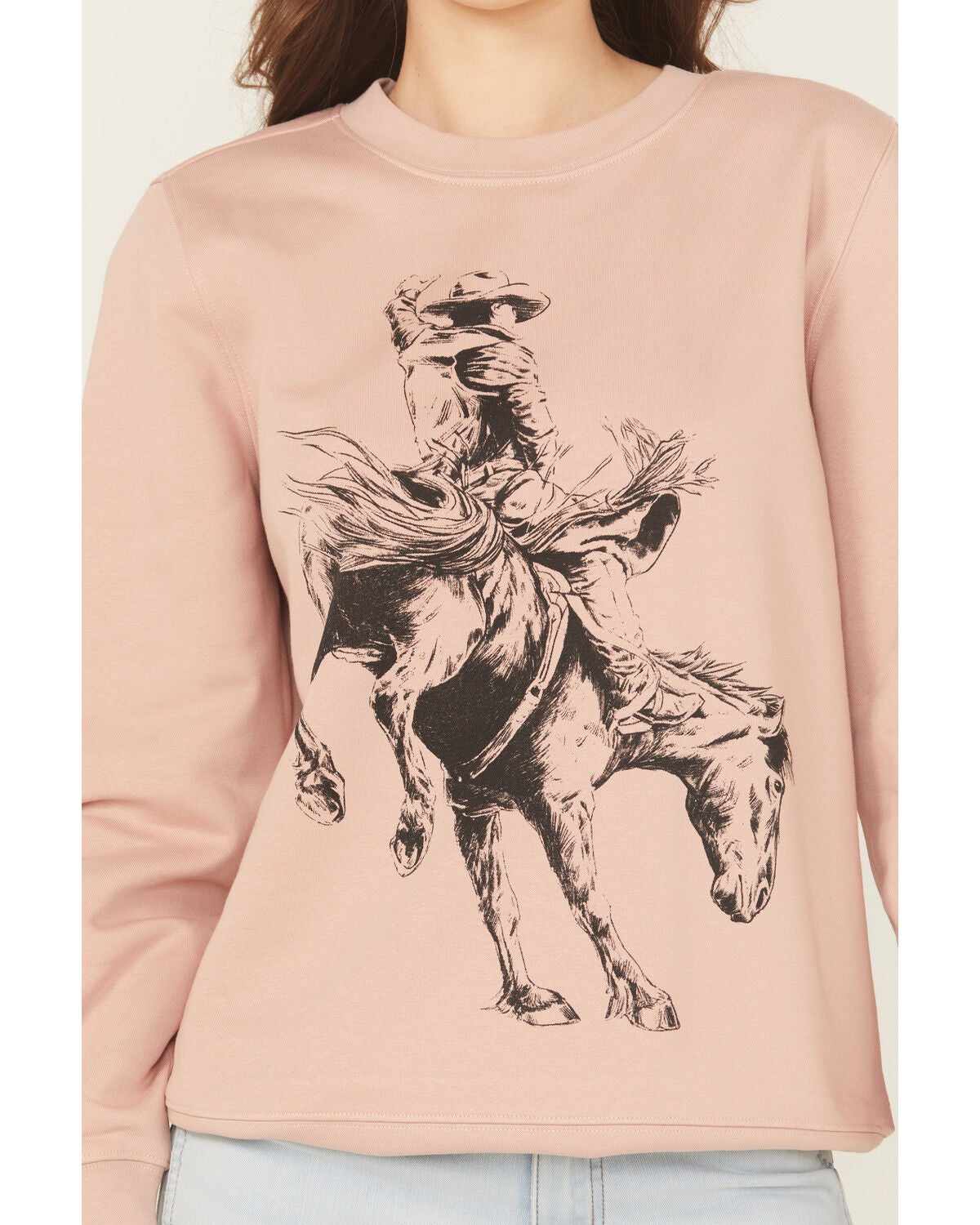 Image #3 - Wrangler Retro Women's Cowboy Crewneck, Rose, hi-res