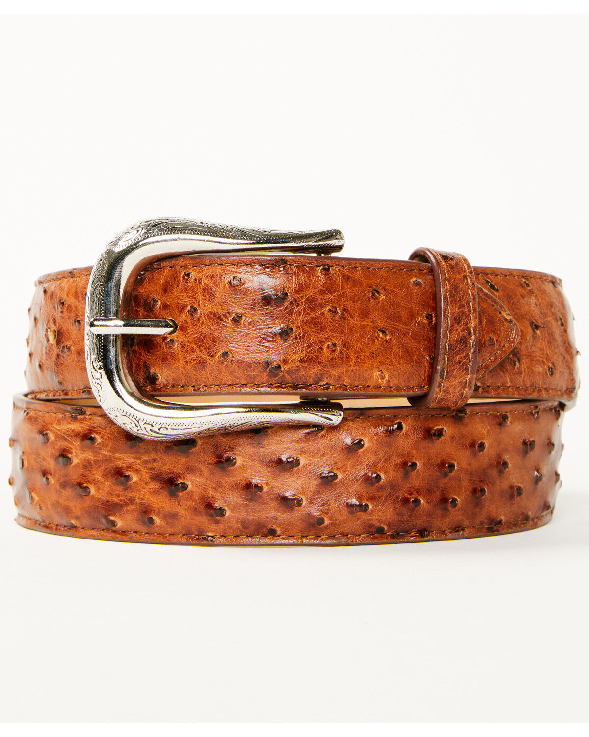 Image #1 - Cody James Black 1978® Men's Dawson Exotic Full Quill Ostrich Leather Belt, Cognac, hi-res