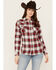 Image #1 - Wrangler Retro Women's Long Sleeve Snap Western Flannel Shirt, Burgundy, hi-res
