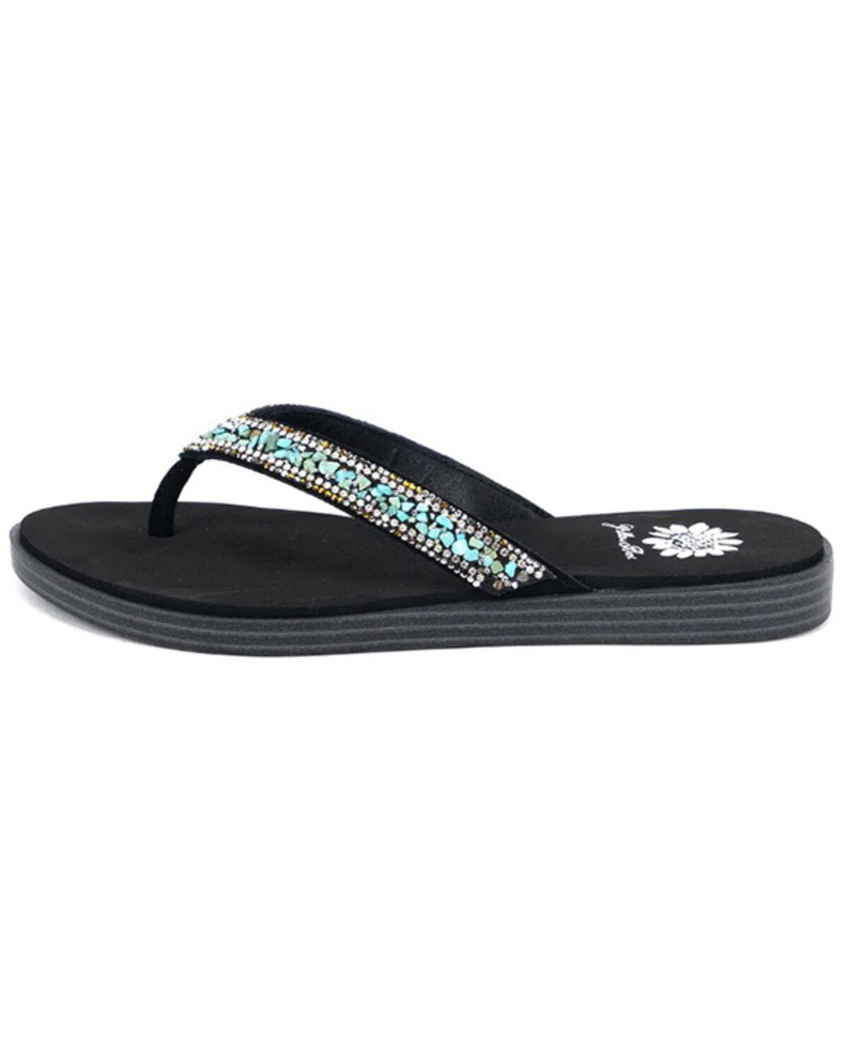 Image #2 - Yellow Bow Women's Diyah Embellished Sandals, Turquoise, hi-res