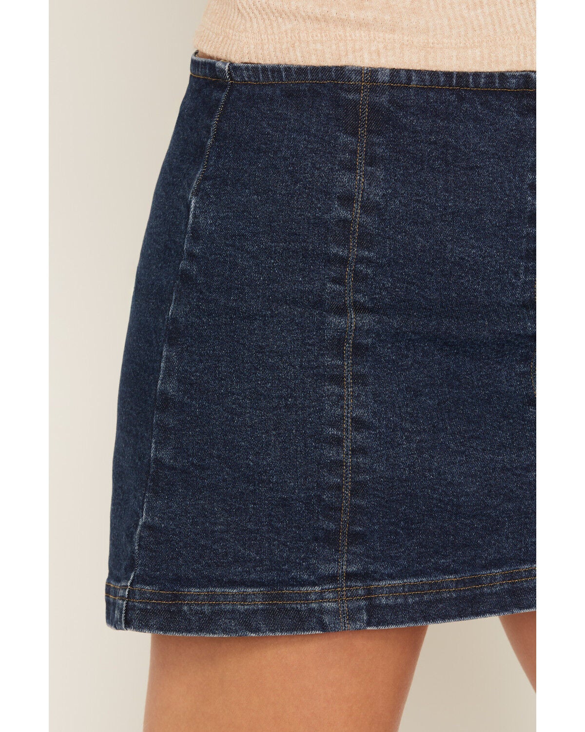 Image #2 - Cleo + Wolf Women's Medium Wash Denim Seamed Mini Skort, Medium Wash, hi-res