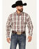 Image #1 - Cowboy Hardware Men's Dutton Plaid Print Long Sleeve Button-Down Western Shirt, Cream, hi-res