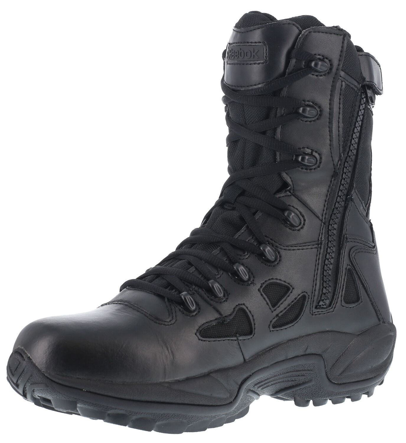 Image #2 - Reebok Women's Rapid Response 8" Work Boots - Soft Toe, Black, hi-res
