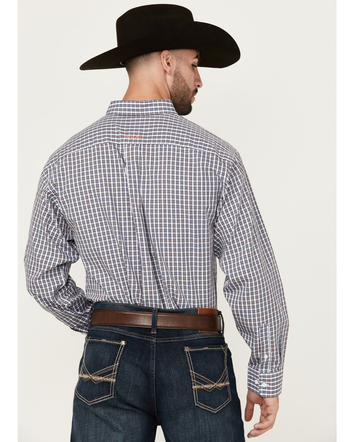 Image #4 - Ariat Men's Walker Plaid Print Long Sleeve Button-Down Western Shirt, Blue, hi-res